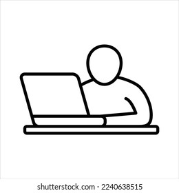 Arbeiten mit Laptop-Icon, Vektorgrafik