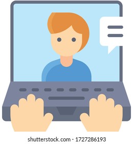 Trabajar en laptop, trabajar desde ilustración de vector de hogar