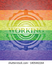 Working on mosaic background with the colors of the LGBT flag