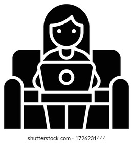 Arbeiten am Sofa, Arbeit von der eigenen Vektor-Illustration