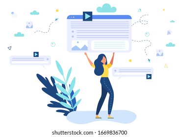 Trabajando en el sitio web, la exploración de la página de inicio. Diseño para encabezado de sitio web. 