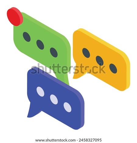 Working online chat icon isometric vector. Work virtual web. Internet online