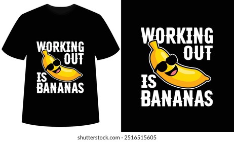 Training ist Bananen T-Shirt-Design-Vektor 