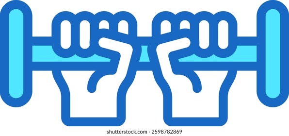Working Out Icon Blue Color Vector Illustration