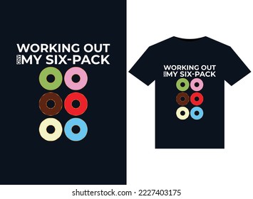 Working out and my six-pack illustrations for print-ready T-Shirts design