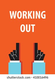 WORKING OUT typography vector illustration