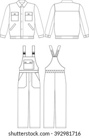 Working overall costume design vector illustration