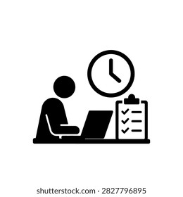 Working Overtime Icon Isolated On White Background
