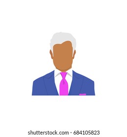 Working people business man avatar icon. Vector illustration of flat design character. Businessman senior in suit 