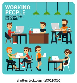 Working People Infographic Elements