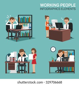 Working People Infographic Elements