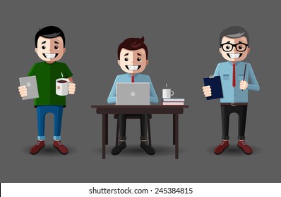 Working People, infographic elements. A set of figures of people in flat style