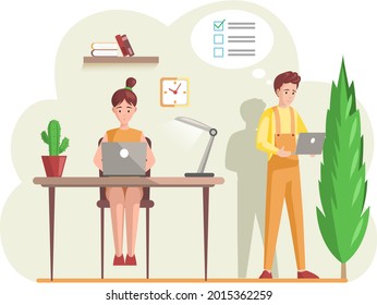 Trabajadores. Personal de oficina, trabajo y comunicación. Jefe y subordinados. Varios trabajadores, gerentes. Empleados empresariales en el espacio de trabajo. Trabajadores de oficina. Cotrabajadores. Trabajo en equipo del proyecto de compañeros