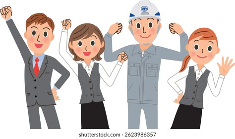 Working people posing together as a team
