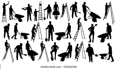 Working people silhouettes
