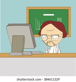 working people in trouble with computer