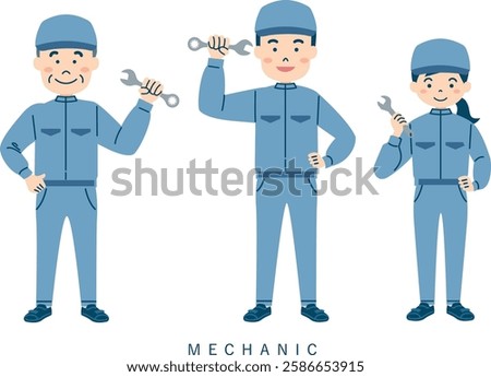 Working person mechanic mechanic tools 4C