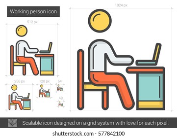 Arbeitskraft, Vektorsymbol einzeln auf weißem Hintergrund. Das Symbol der Arbeitskraft für Infografik, Website oder App. Skalierbares Symbol, das auf einem Gittersystem entworfen wurde.