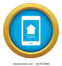 Working phone icon blue vector isolated on white background for any design
