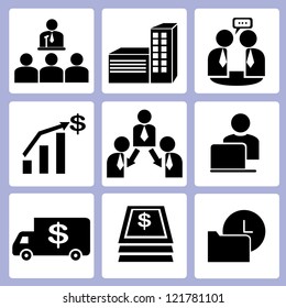 pictograma de trabajo e icono financiero, vector