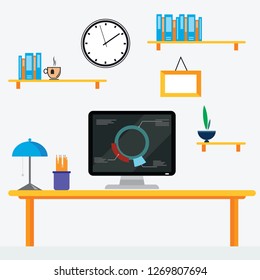 Working place of an office manager 
