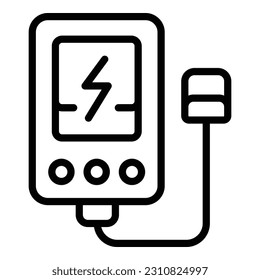 Working power charge icon outline vector. Portable energy. Solar electric