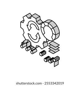 processo de trabalho otimizar ícone isométrico vetor. processo de trabalho otimizar sinal. símbolo isolado ilustração
