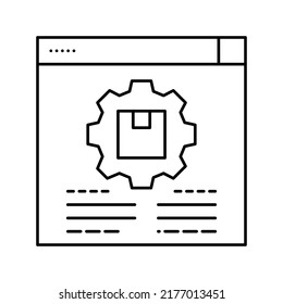 vector de icono de línea de revisión de procesos de trabajo. signo de revisión del proceso de trabajo. símbolo de contorno aislado ilustración negra