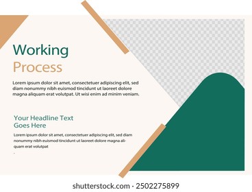 Working Process template a4 print page for business profile annual report brochure catalog corporate Abstract Presentation Infographic elements  design set flyer, leaflet, magazine, invitation card, 