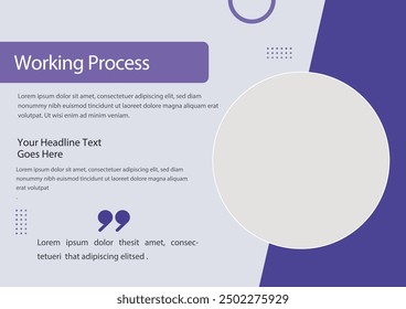 Working Process template a4 print page for business profile annual report brochure catalog corporate Abstract Presentation Infographic elements  design set flyer, leaflet, magazine, invitation card, 
