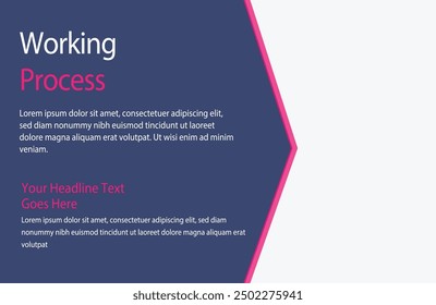 Working Process template a4 print page for business profile annual report brochure catalog corporate Abstract Presentation Infographic elements  design set flyer, leaflet, magazine, invitation card, 