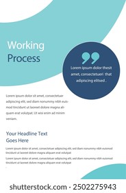Working Process template a4 print page for business profile annual report brochure catalog corporate Abstract Presentation Infographic elements  design set flyer, leaflet, magazine, invitation card, 