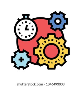 working process time color icon vector. working process time sign. isolated symbol illustration