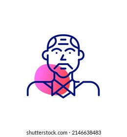 Arbeitskräfte mittleren Alters. Pixel-perfektes, bearbeitbares Liniensymbol