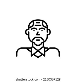 Working professional middle-aged man. Pixel perfect, editable stroke icon