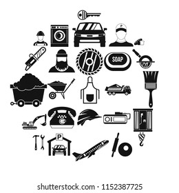 Working progress icons set. Simple set of 25 working progress vector icons for web isolated on white background