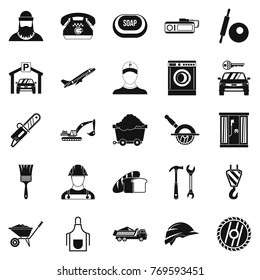 Working progress icons set. Simple set of 25 working progress vector icons for web isolated on white background