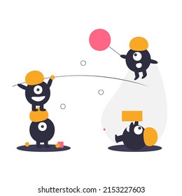 Working progress in office vector illustration design