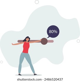 Working project progress, effort to finish work or achieve business success, accomplishment, ambition or career challenge.flat design.illustration with people.