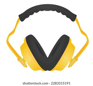 Trabajando auriculares protectores. ilustración vectorial