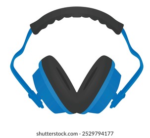 Auriculares protectores de trabajo. Ilustración vectorial