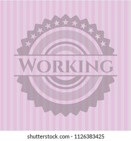 Working realistic pink emblem