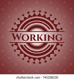 Working realistic red emblem