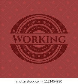 Working red emblem. Retro