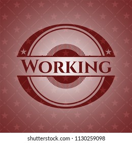 Working red emblem. Retro