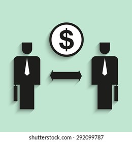 Working relationships. Vector illustration.