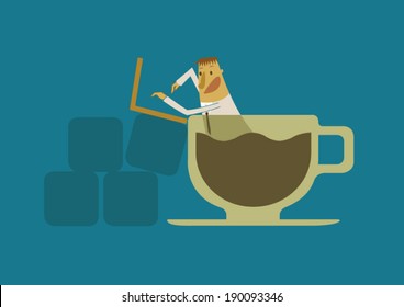 Working relax of Businessman