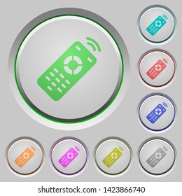 Working remote control color icons on sunk push buttons