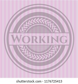 Working retro pink emblem