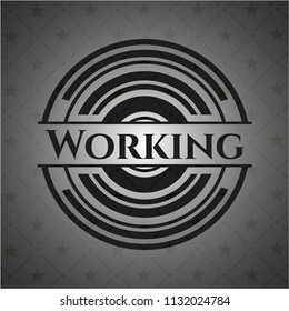 Working retro style black emblem
